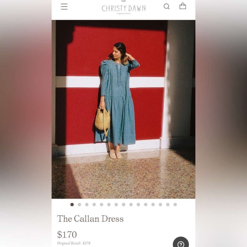 Christy Dawn The Callan Dress Geo Ditsy Azul M NWT